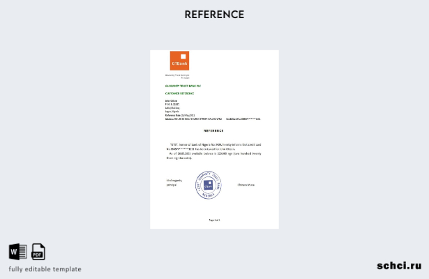 цифровая загрузка справочного шаблона GTBank для Нигерии
